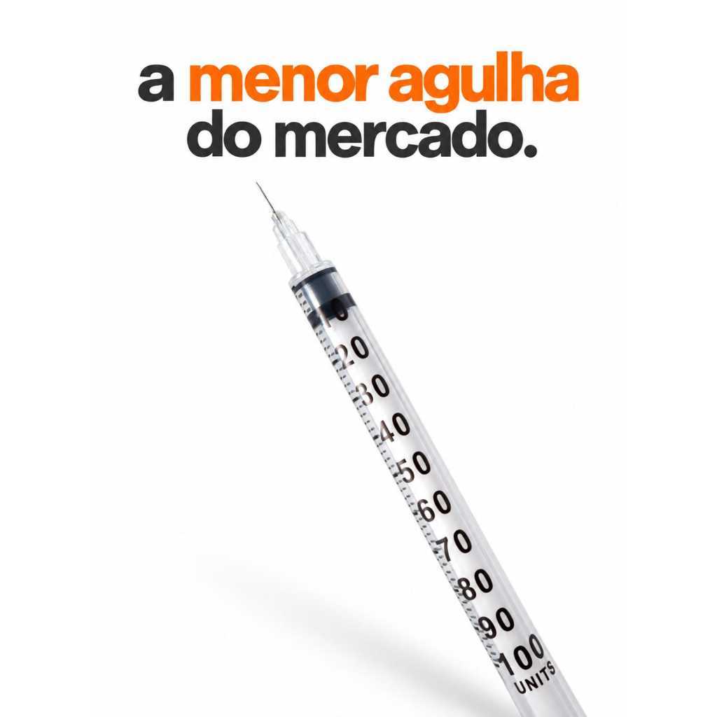 10 UNIDADES de Seringas para Insulina, Botox ou Tirzepatida zero residuo,1 ml com agulha fixa, 6mm x 0,25 mm (Sol M)