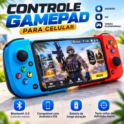 Controle Gamepad Bluetooth Gamer Celular Android iOS PC S/ Fio
