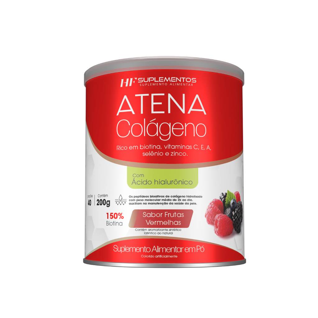 COLÁGENO ATENA+ÁCIDO HIALURÔNICO SABOR FRUTAS VERMELHAS
