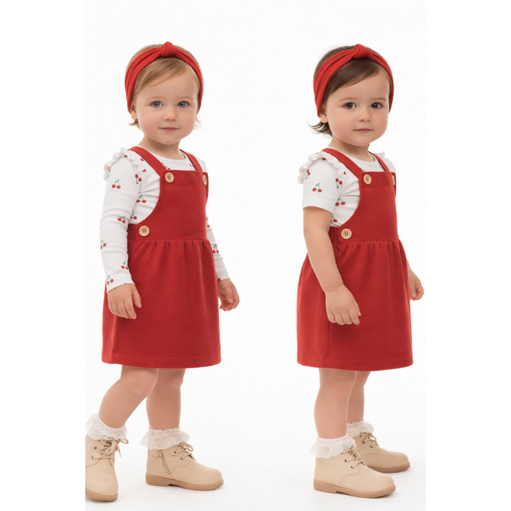 Kit 3 Conjuntos Infantil Menina Salopete Cotelê Premium + Body Estampado Manga em Oferta na Shopee