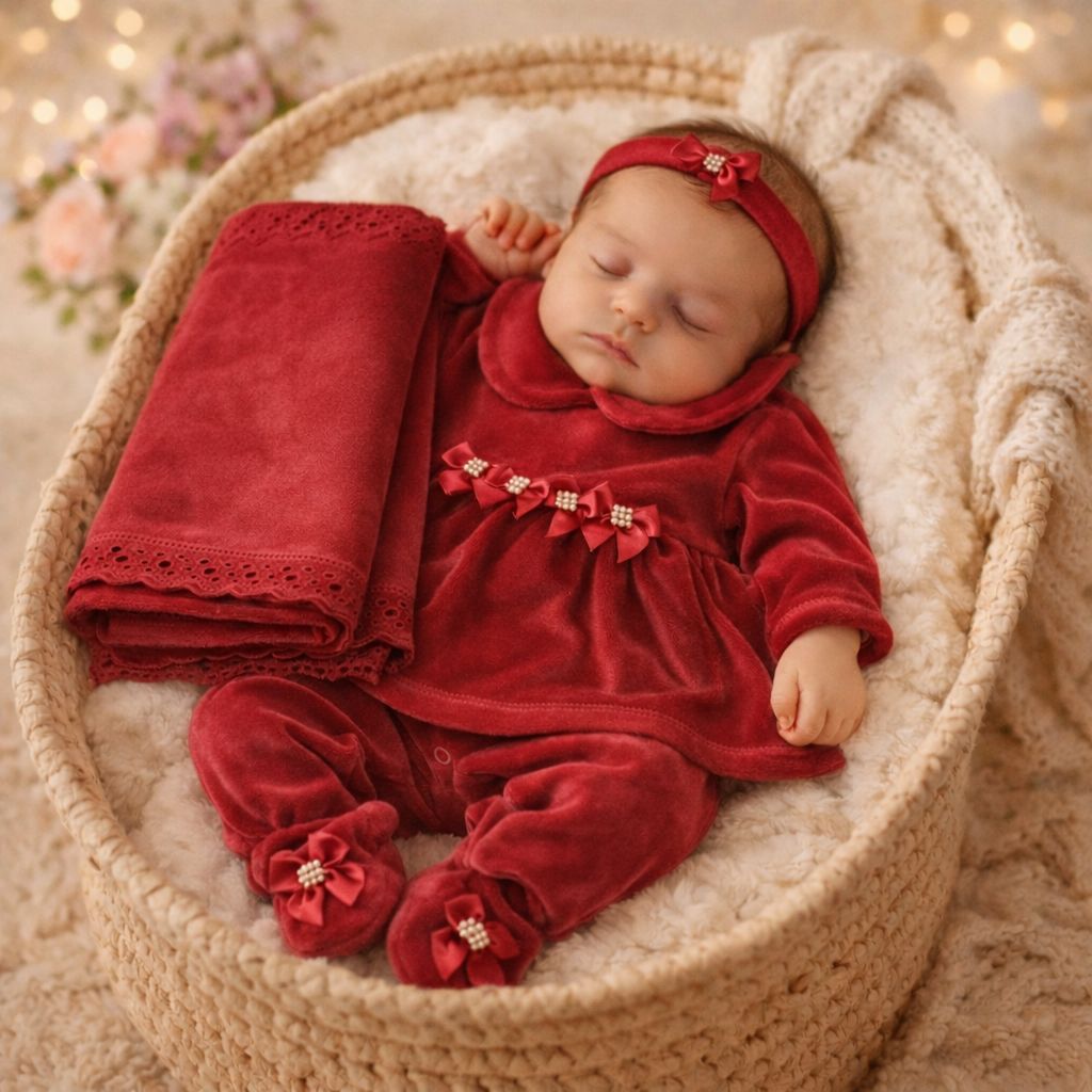 Saída Maternidade Menina Princesa Enxoval Vermelho Promoção