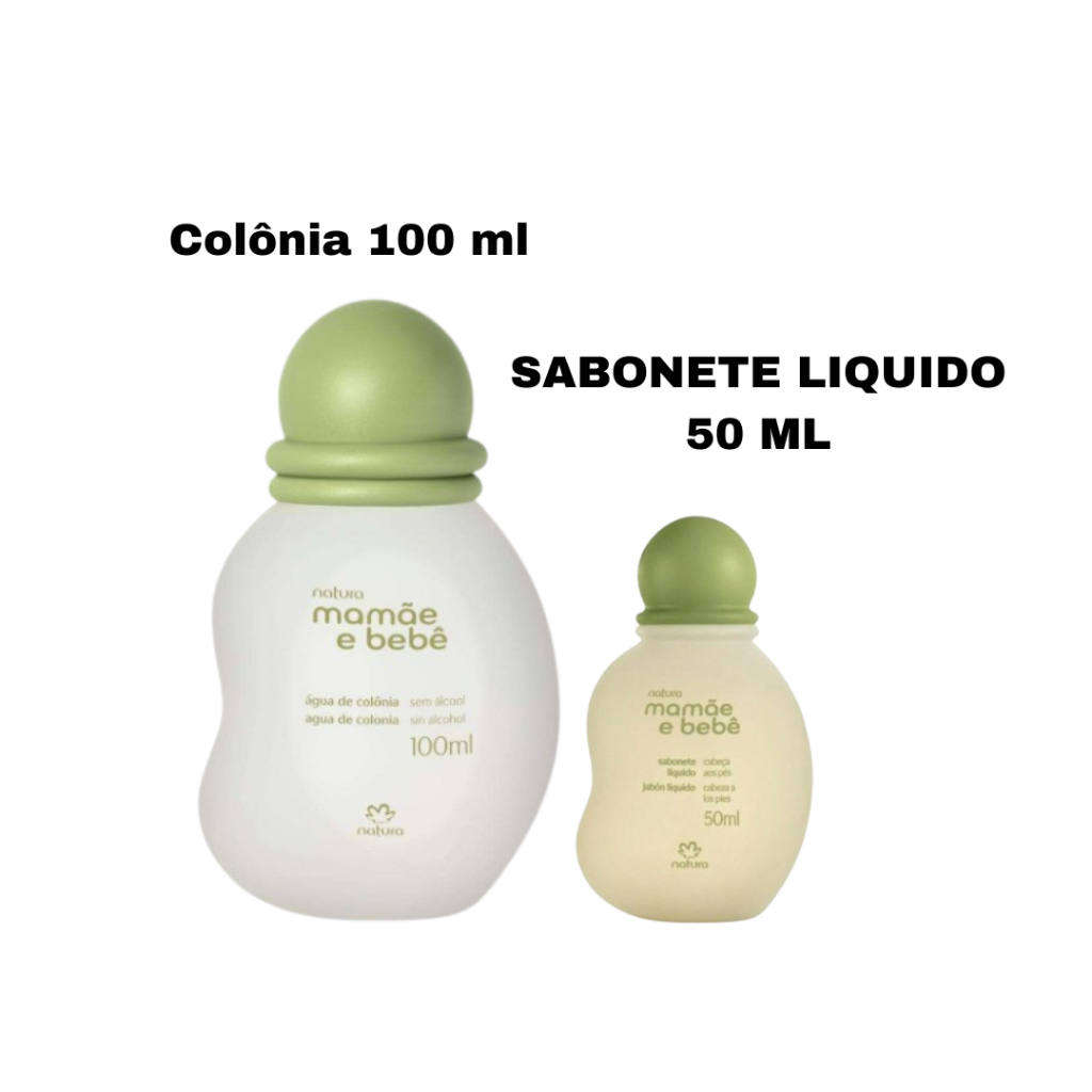 KIT Colônia tradicional (100ML) + Sabonete Líquido 50ML (pequeno) - Mamãe e Bebê NATURA