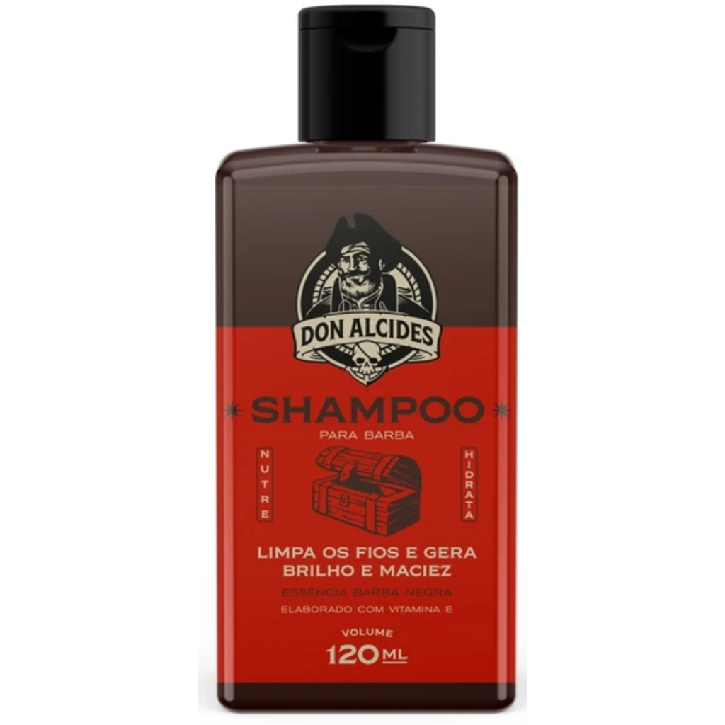 Shampoo para Barba Don Alcides 120ml Essência Barba Negra Original