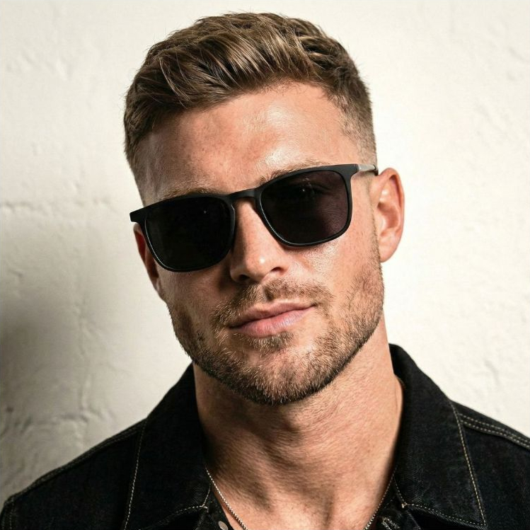 Óculos de Sol Madrid Preto Fosco Quadrado Premium Clássico uv400 Feminino Masculino