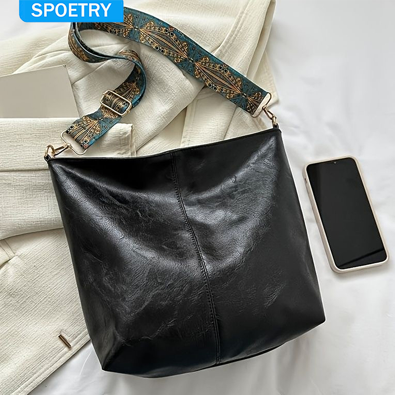 Bolsa Bucket Feminina PU Capacidade Alta Moderna Alça Mão Ombro Transversal em Oferta na Shopee