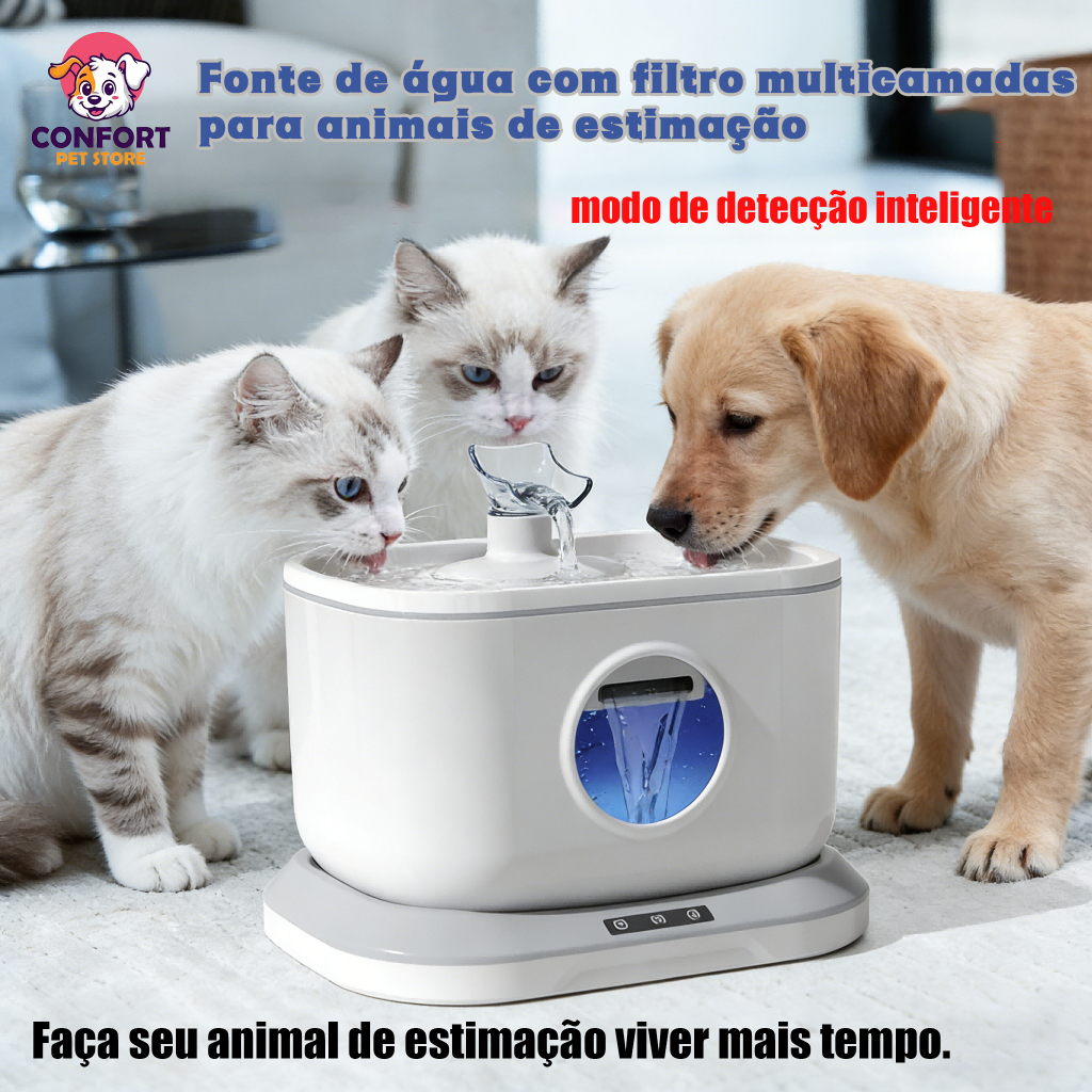 Bebedouro Inteligente com Sensor para Gatos e Cachorros, Dispensador de Água Automático, Fonte de Água Silenciosa em Oferta na Shopee