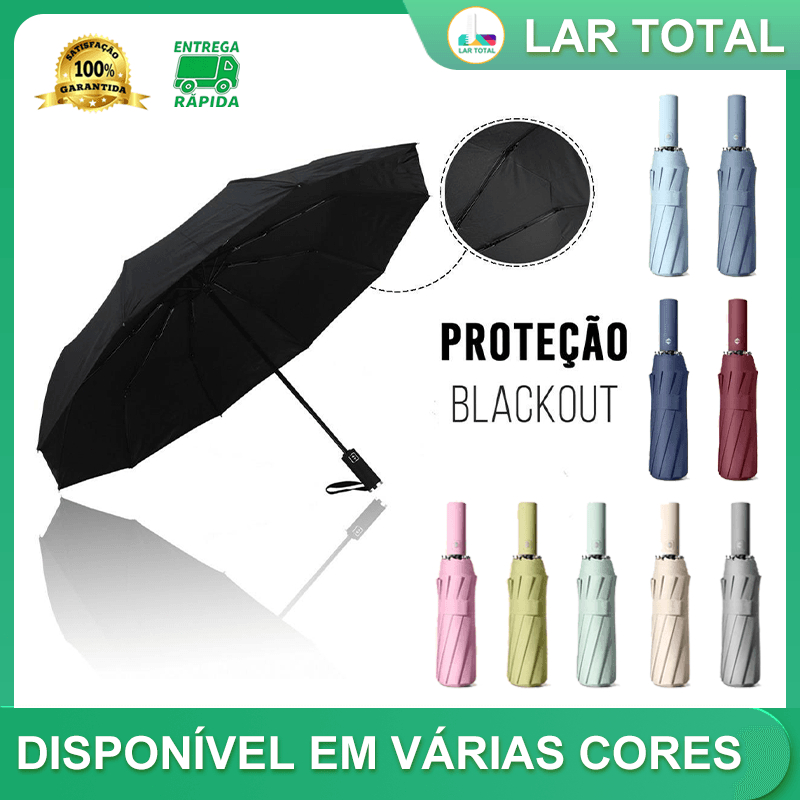 Guarda Chuva Automático Abre E Fecha Reforçado Contra Vento Proteção Solar Blackout