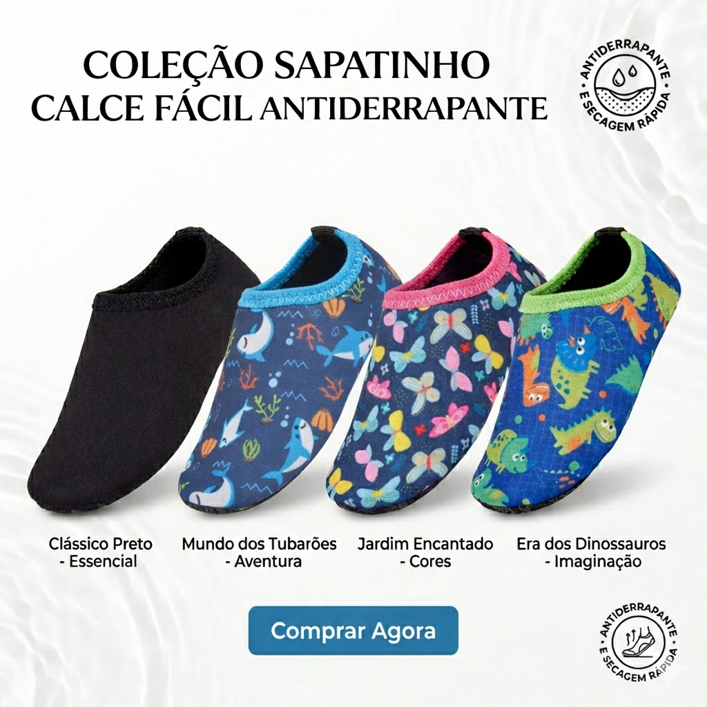 Sapatinho Calce Fácil Antiderrapante Infantil Menino Menina Para Dia a Dia