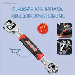 Chave Soquete com 8 Bocas Multifição 12 a 19mm Uso Profissional