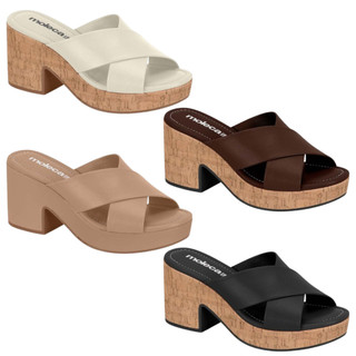 Tamanco Feminino Plataforma Salto Alto Grosso Meia Pata Moleca 5549.100