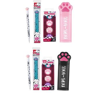 Kit escolar Pets com Estojo, 4 borrachas, 1 lapiseira, e 1 régua Holic Tris em Oferta na Shopee