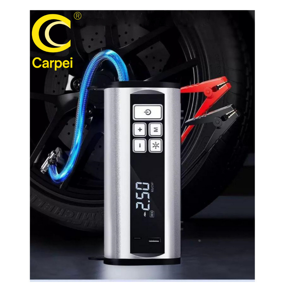 4 Em 1 Auxiliador de Partida Compressor Ar Digital Portátil Multifuncional 12000mAh 12V Moto Carro 3.0 Carreto Bola