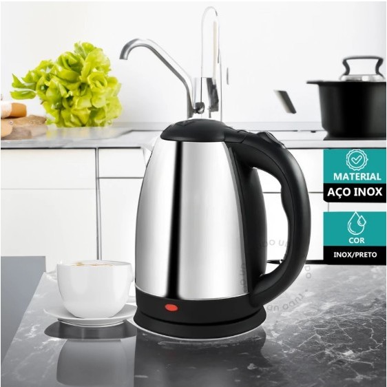Chaleira Elétrica Térmica Bule Com Tampa Inox 1,8L 127v