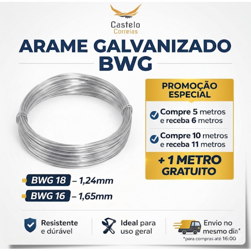 Arame galvanizado p/ artesanato 6 e 11 Metros em Oferta na Shopee