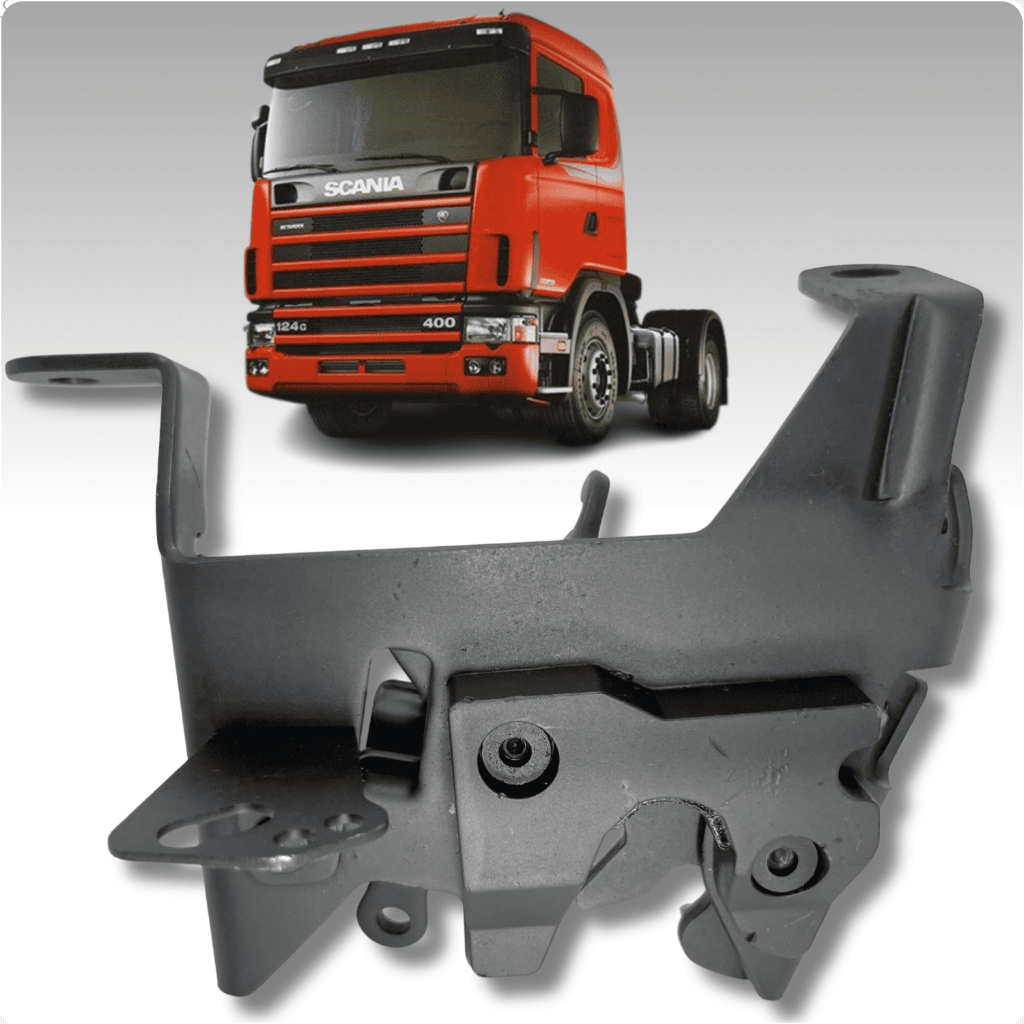 Fechadura Trinco Trava Inferior Pequena Da Grade Frontal Lado Esquerdo Capô Scania Série V Após 2009 G/R