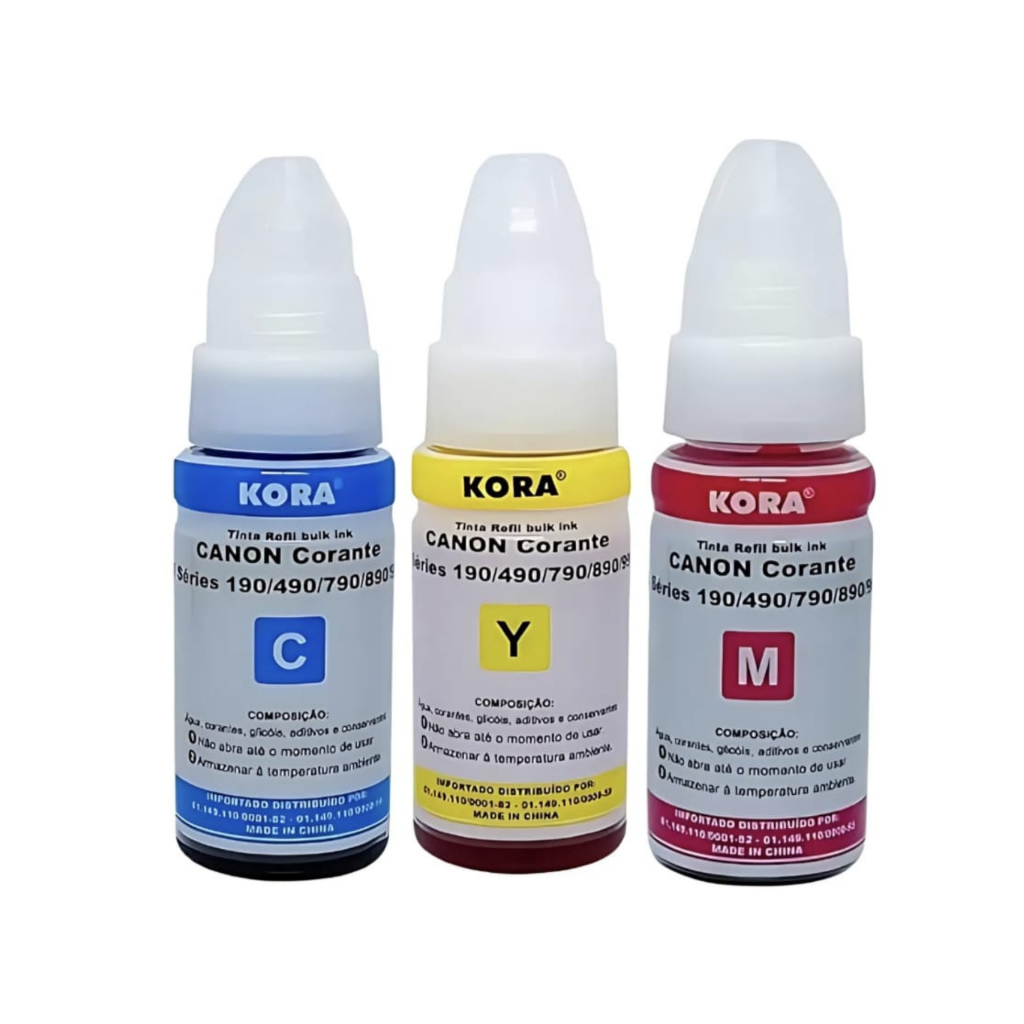 KIT 3 REFIL COLORIDO  CANON GI-190 G3110/G2010/G3100/G1100/G3111/G3102/G4100/G4102/G4110/G4111 em Oferta na Shopee