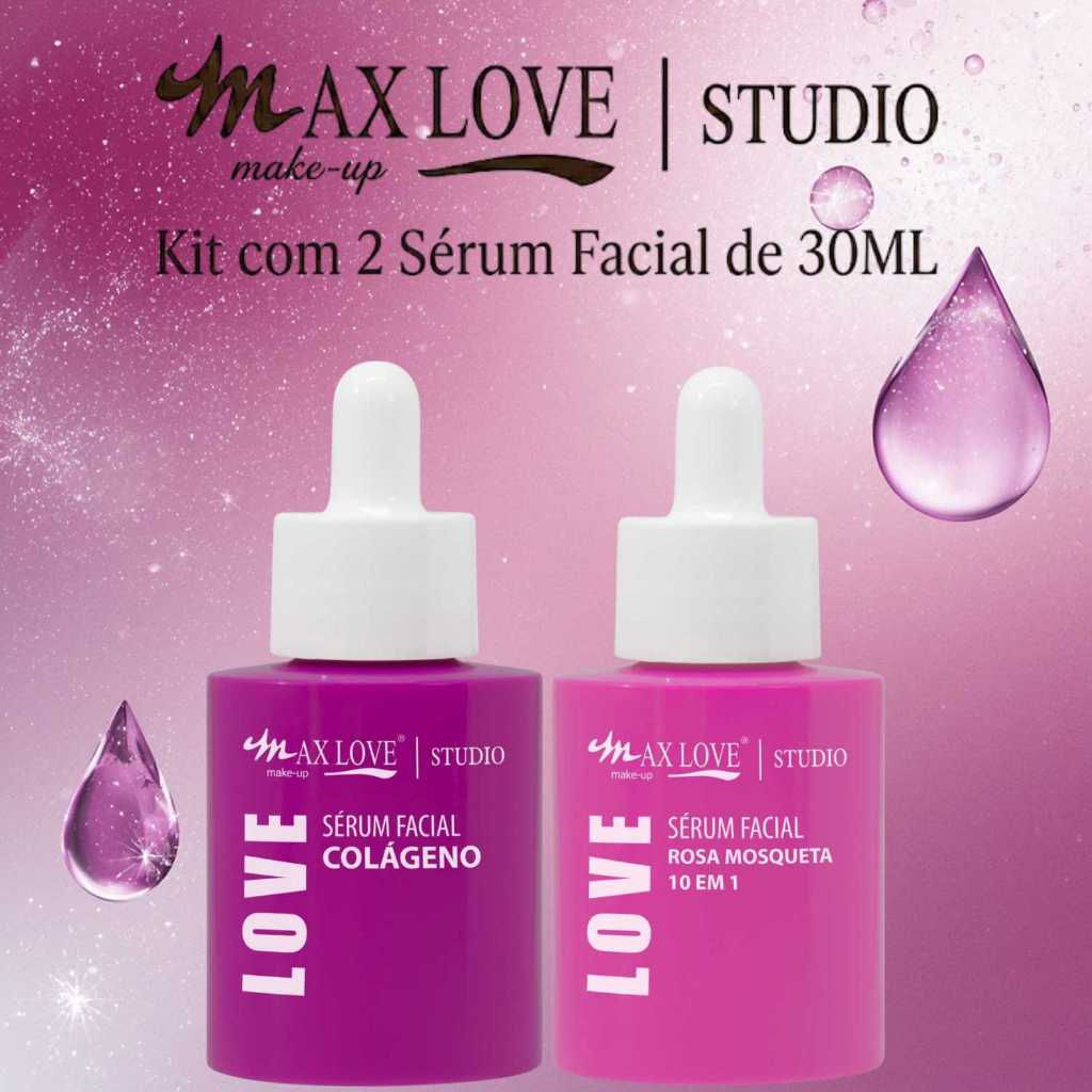 Kit 2 Sérum 30ml - Colágeno, Rosa Mosqueta 10em1 - Max Love