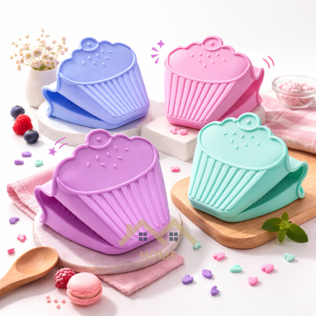Luva Térmica Pegador Térmico Silicone Formato Cupcake Cozinha Forno em Oferta na Shopee
