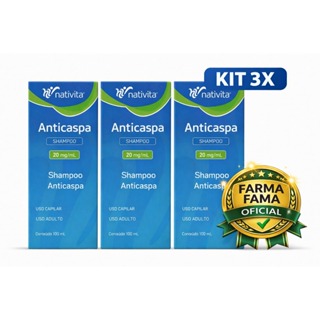 Kit com 3 Shampoo Anticaspa Coceira, Caspa e Dermatite Seborreica 100mL em Oferta na Shopee