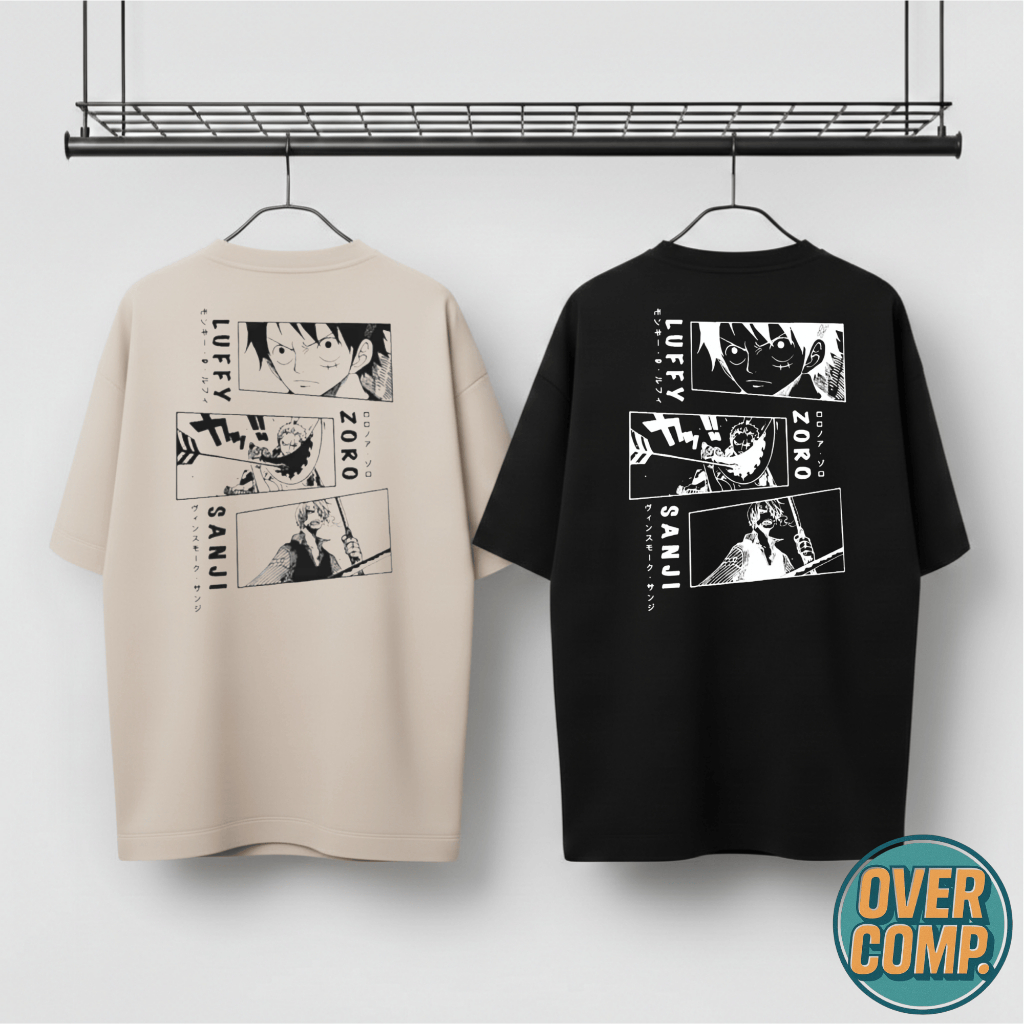 Kit 2 Camisetas Oversized Masculina Estampada Anime Geek Streetwear Algodão Premium 30.1 Moda Casual Confortável