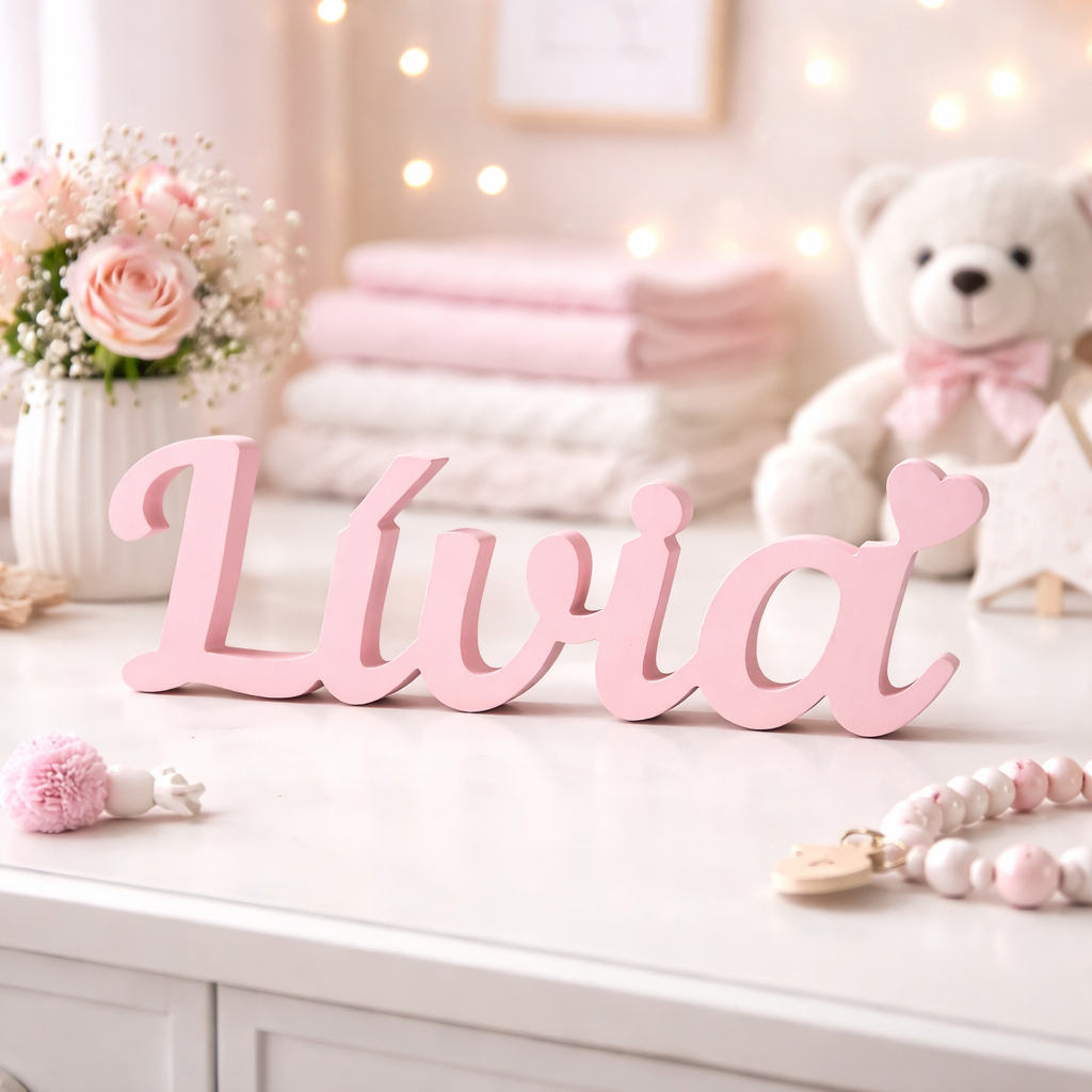 Letreiro Nome Personalizado Decorativo Infantil Filho de Mesa e Estante