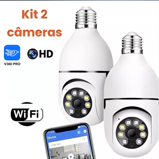 Câmeras segurança wifi ip sem fio 360 encaixe lampada Infravermelho sem fio ptz full HD G4 em Oferta na Shopee
