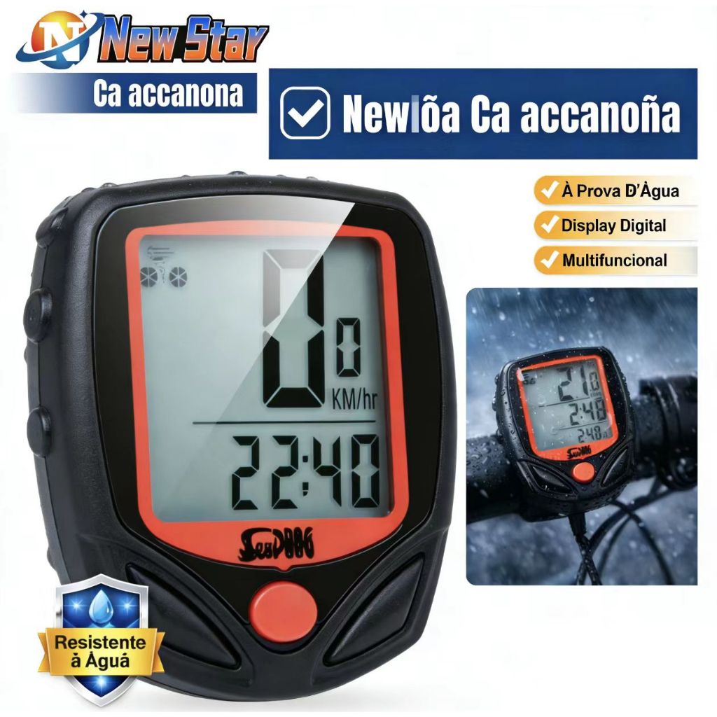 New Star Velocímetro Para Bicicleta Digital À Prova D'Água Com Medidor de Velocidade Vel 01 em Oferta na Shopee