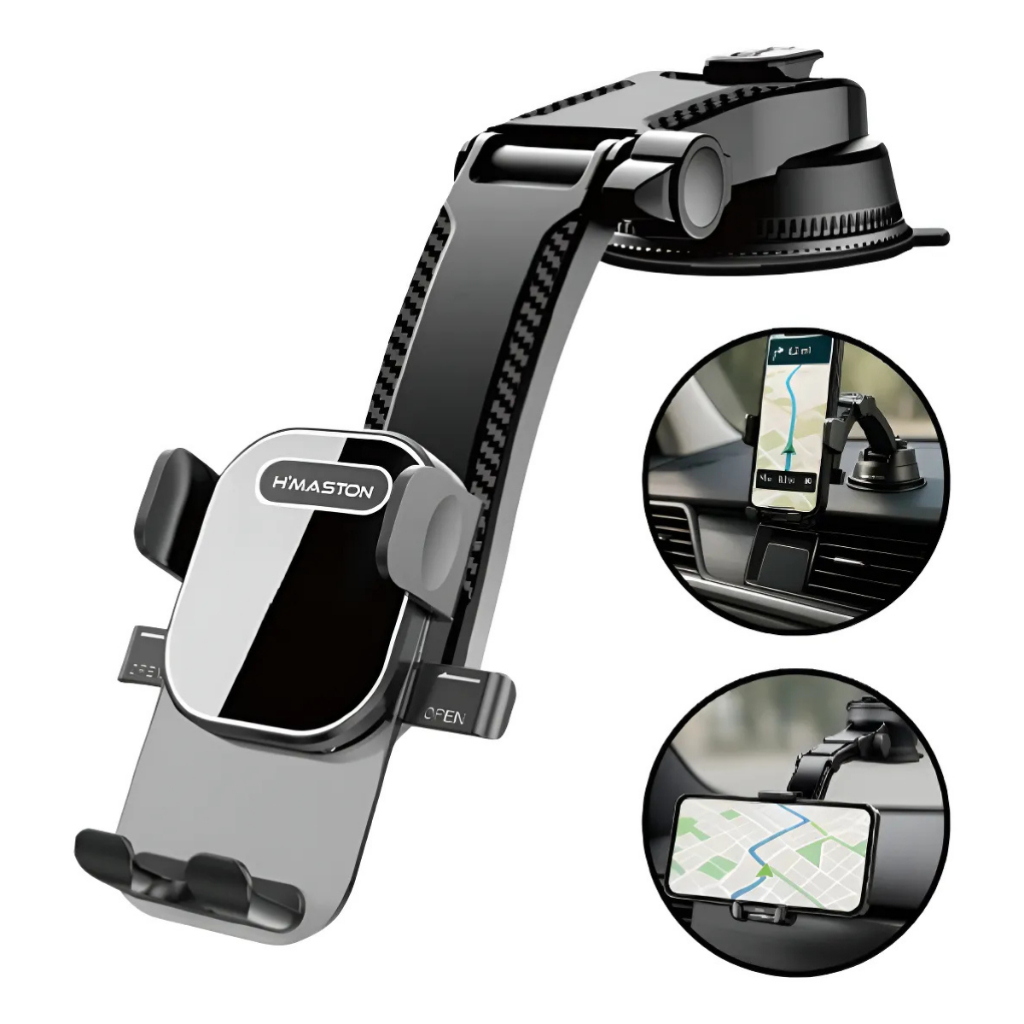 Hmaston Suporte Celular Automotivo Carro Universal Mesa Painel Ajustável Seguro Para Smartphone