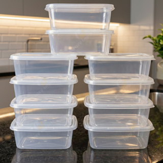 Kit Potes Marmita Fitness 500mL Transparente BPA Free com Tampa Reutilizável Freezer Microondas em Oferta na Shopee