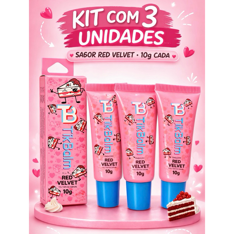 Tik Balm Red Velvet 10g Balm Hidratante em Oferta na Shopee