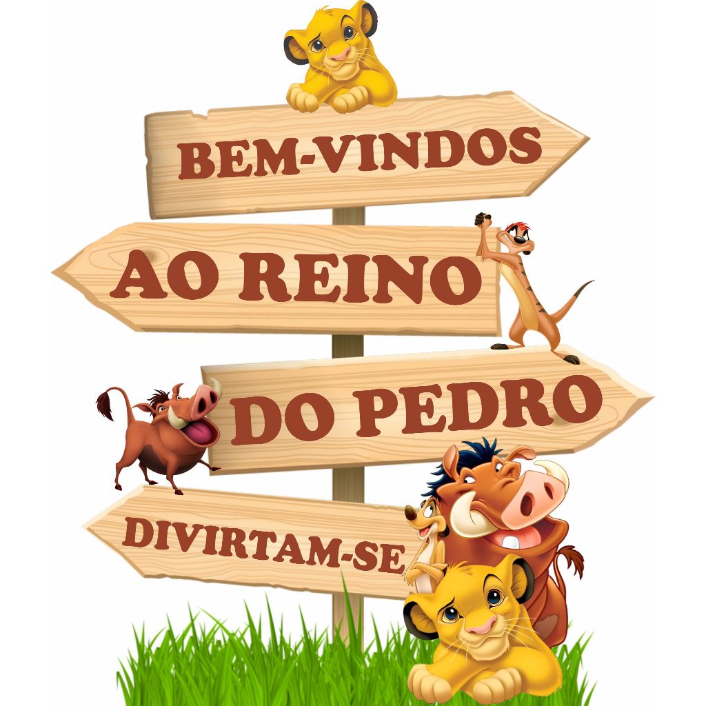 Display de Chão Mdf Decoração Placa Seta Festa - Simba  Rei Leão Pumba Nala Simba Timón (1 Peça - Vários Tamanhos) em Oferta na Shopee