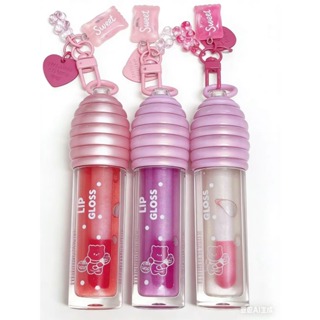 Kit 3PC OR 6PC  Gloss Labial Infantil Hidratante Brilho Transparente Long Lasting Com Chaveiro Fashion MK315 em Oferta na Shopee