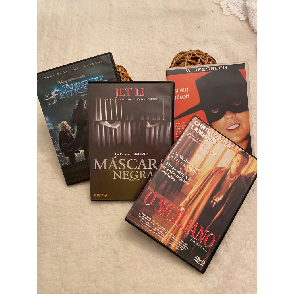 DVD - COMBO 4 FILMES MÁSCARA NEGRA, ZORRO, O SICILIANO,  O APRENDIZ DE FEITICEIRO - FL011