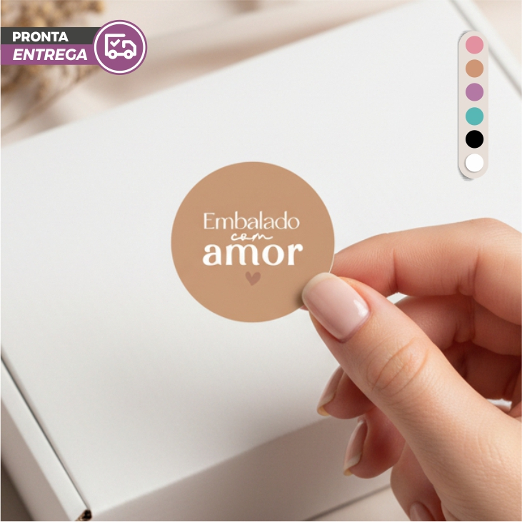 Adesivo Redondo Etiqueta 3cm EMBALADO COM AMOR 25 200 Unidades em Oferta na Shopee