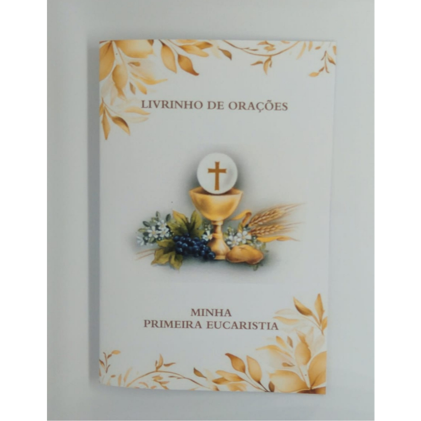 Lembrancinha Livrinho de Orações Personalizado Primeira Comunhão / Eucaristia Kit com 10 unidades