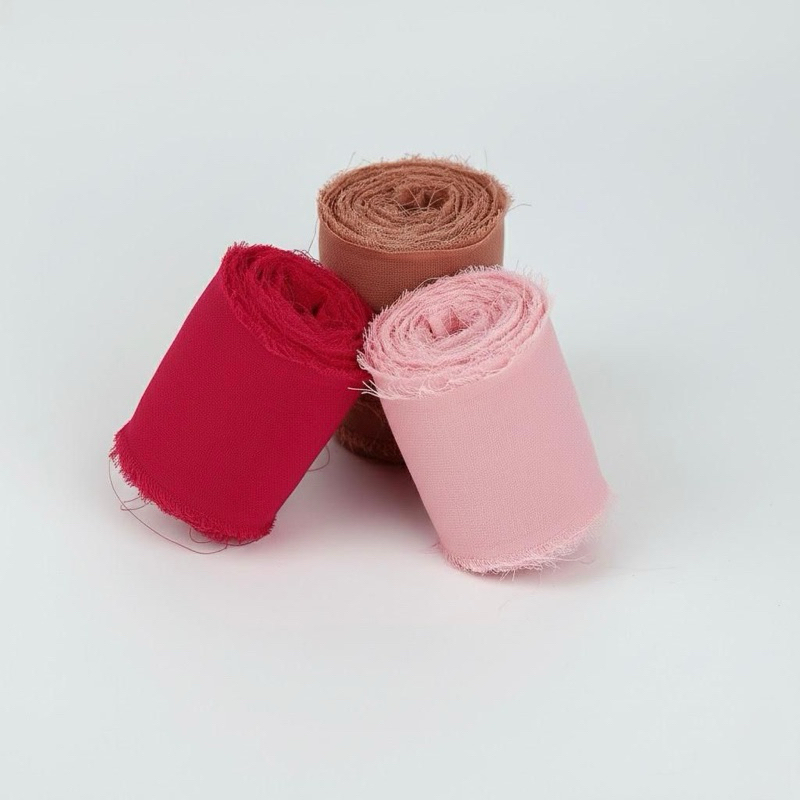 Fita Chiffon Seda Rasgada 4cm 5 ou 10 Metros Para Artesanato Convite Caixa Padrinhos