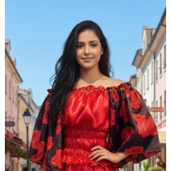 BLUSA COM  MANGA MORCEGO-Cigana/ Pomba Gira -- roupa de umbanda---ENVIAMOS O MAIS RÁPIDO POSSÍVEL----