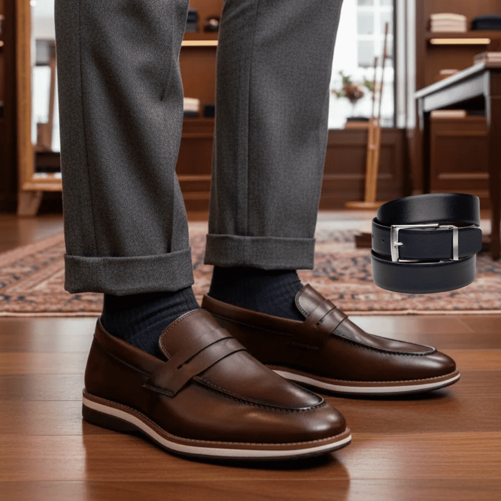 Sapato Social Oxford Milan + Cinto Masculino Confortável Social Brogue Casamento Festa