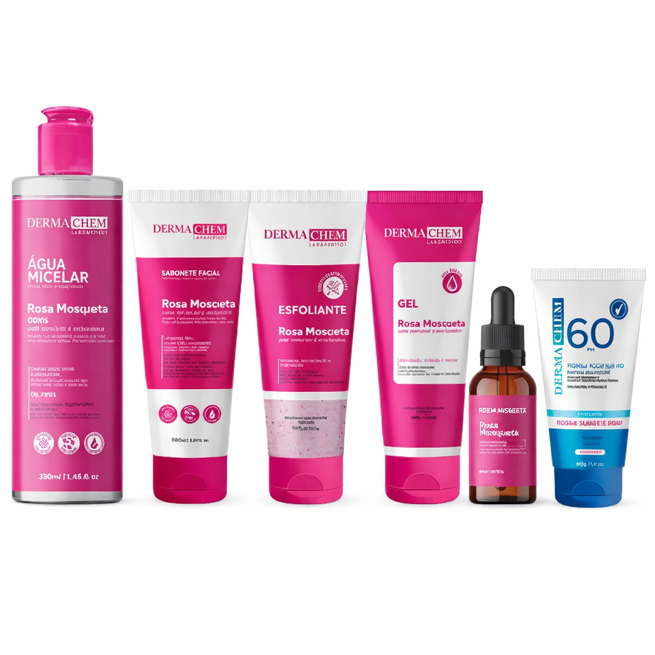 Kit Skincare Rosa Mosqueta Hidrata a Pele Antirressecamento Dermachem em Oferta na Shopee