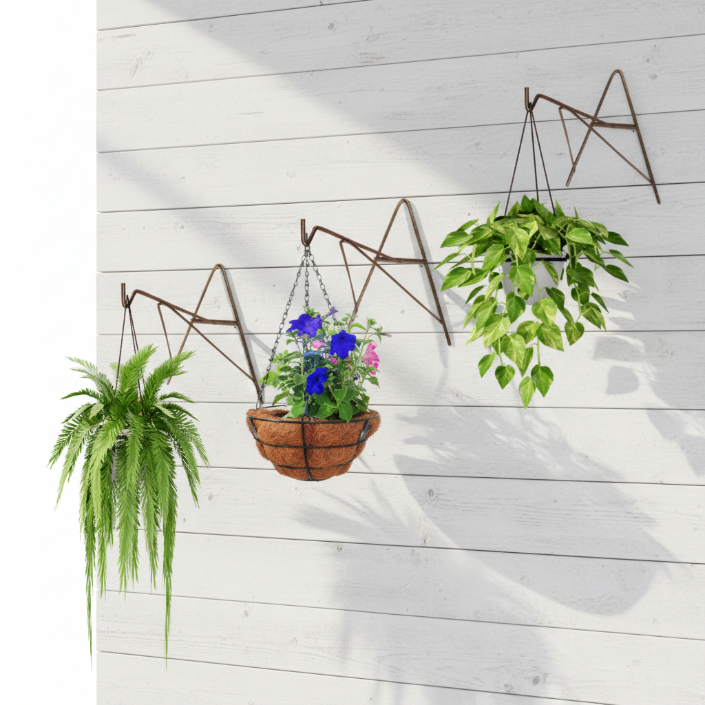 Suporte tipo A Pendurar Vasos Flores 21 26 29 ou 32 cm Jardim Casa em aço Com reforço Gold Plant em Oferta na Shopee