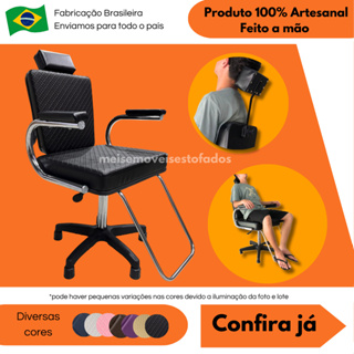 Cadeira elite salao de cabeleireiro barbeiro maquiagem lash confortavel regulagem de altura pistão em Oferta na Shopee