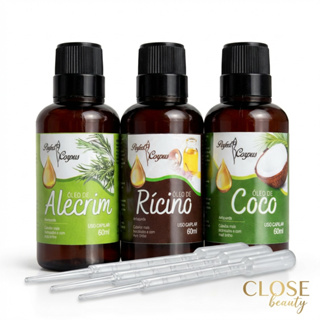 Kit Terapia 3 Óleos Capilares Perfect Corpus 60ml + 3 Pipetas Alecrim Rícino Coco Antiqueda Crescimento Hidratação em Oferta na Shopee