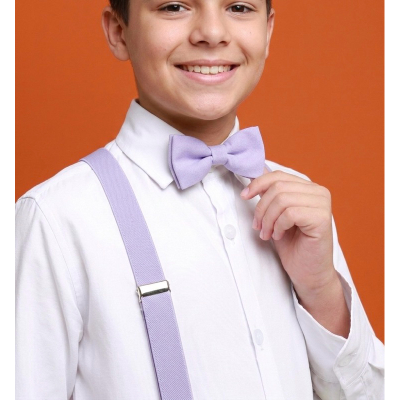 Kit Suspensório Masculino Infantil e Juvenil com Gravata Borboleta Lilás Novidade em Oferta na Shopee