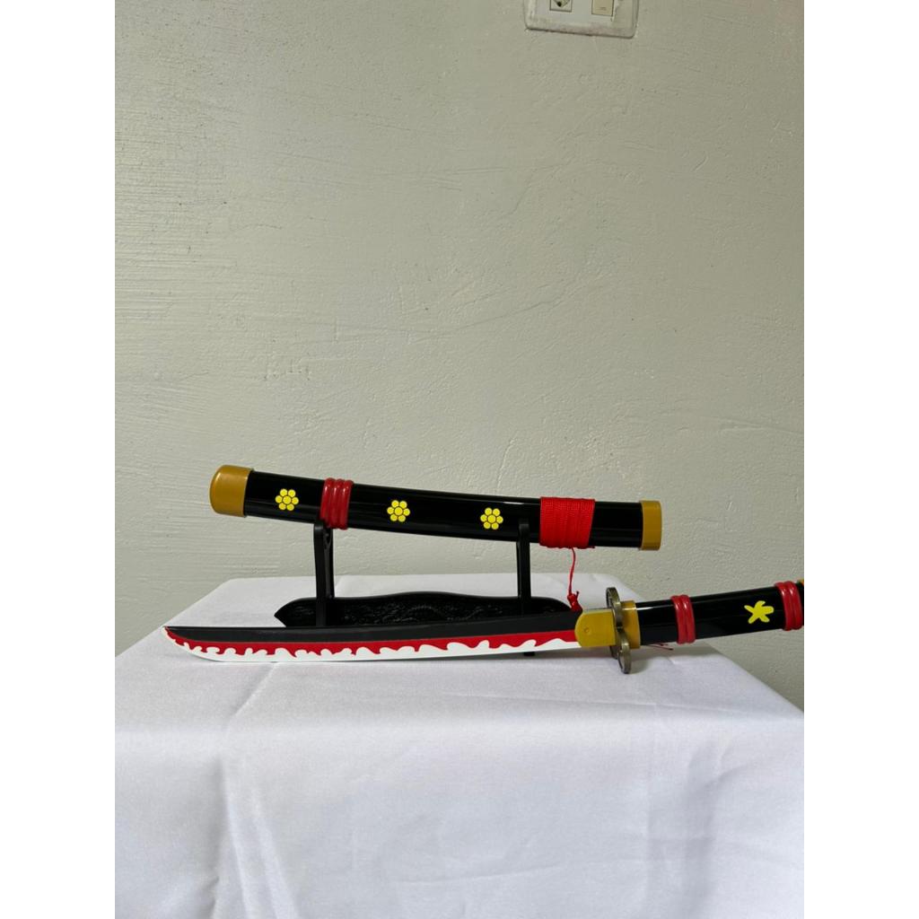 Mini Katana Zoro One Piece - Espada Shusui Lâmina Negra Cosplay e Decoração + Suporte