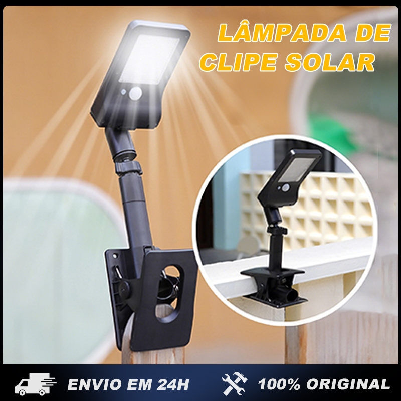 Lâmpada Clipe Solar, Luz 3 Modos para Jardim, LED Parede Impermeável Sensor em Oferta na Shopee