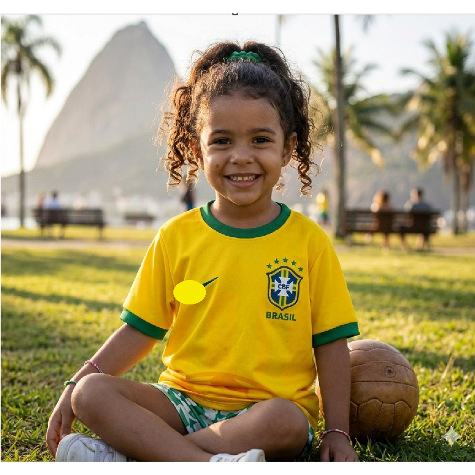 Camiseta Brasil CAMISA Copa Do Mundo Futebol Infantil Seleção Brasileira Unissex Menina Menino