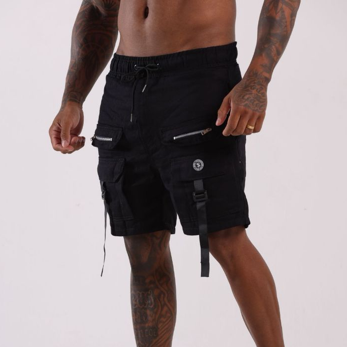 BERMUDA MASCULINA CARGO PREMIUM ORIGINAL COM ZÍPER E FITA 100% BRIM SARJA ALGODÃO PIONEIRA VÁRIAS CORES