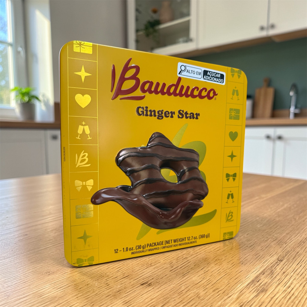 Pão de Mel Bauducco 360g LATA METÁLICA 12x30g Original Premium Edição Especial Presenteável