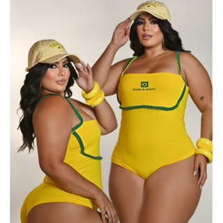 Body BrasilCore Plus Size Alcinha Suplex Premium G1 G2 Copa 2026 Brasil Zero Transparência em Oferta na Shopee
