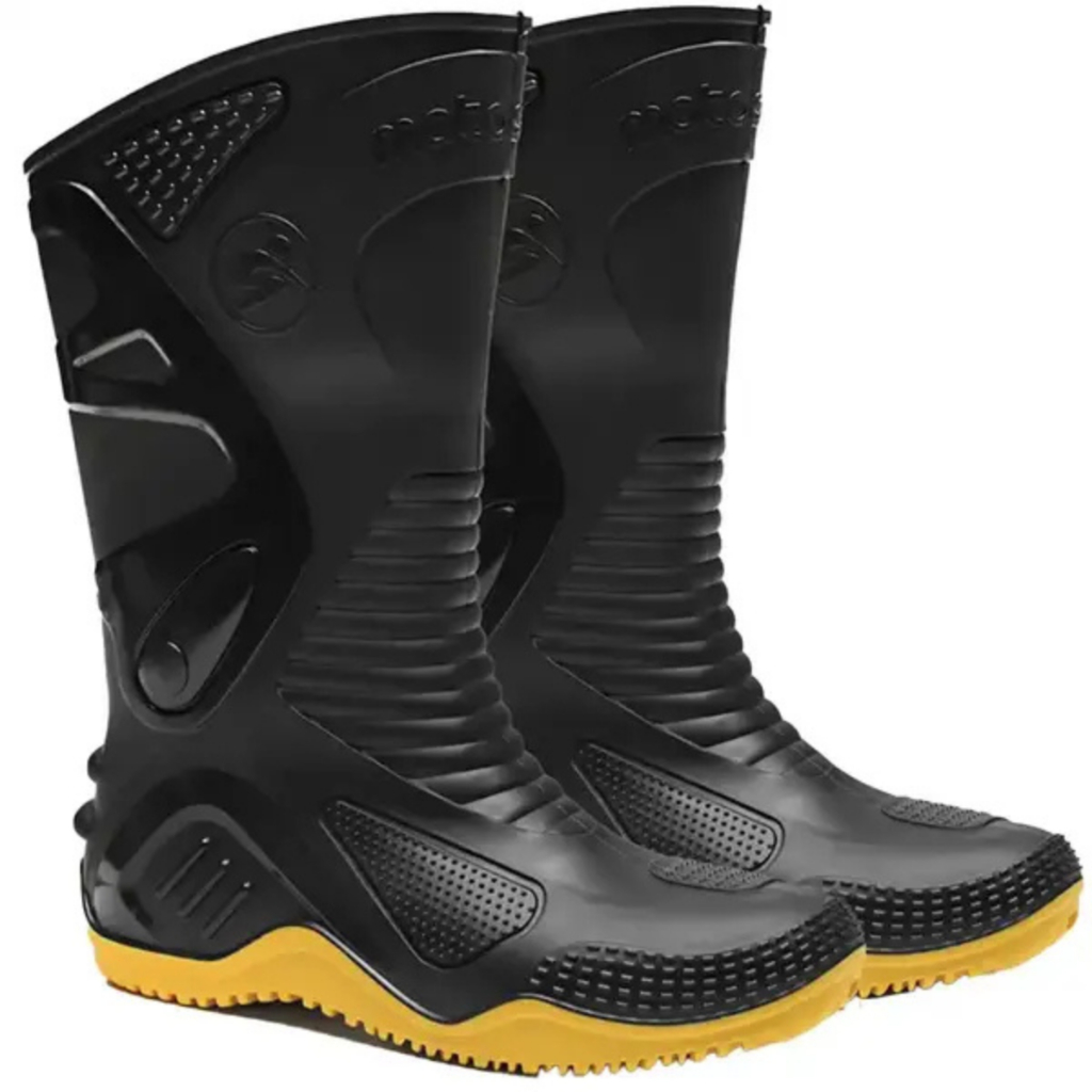 Bota de Pvc Para Motociclista MotoSafe Com Solado Amarelo Impermeável 84BPM600 CA 34798